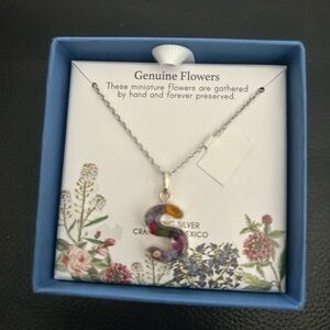 Seed & Sage Sterling Silver Genuine Flowers LETTER “S”